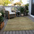 9' X 12' Fern Green And Taupe Abstract Washable Indoor Outdoor Area Rug