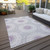 9' X 12' Lilac Purple And Ivory Floral Medallion Washable Indoor Outdoor Area Rug