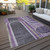 10' X 14' Purple and Black Abstract Washable Indoor Outdoor Area Rug