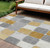 10' X 14' Gold And Gray Geometric Washable Indoor Outdoor Area Rug - Gold, Gray