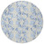 8' Sky Blue And Ivory Round Abstract Washable Indoor Outdoor Area Rug