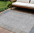 8' X 10' Taupe Beige And Blue Geometric Washable Indoor Outdoor Area Rug