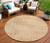 8' Peach And Rust Round Polka Dot Washable Indoor Outdoor Area Rug