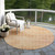 8' Peach And Rust Round Polka Dot Washable Indoor Outdoor Area Rug