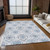 10' X 14' Gray And Denim Blue Medallion Washable Indoor Outdoor Area Rug