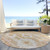 8' Copper Terra Cotta And Ivory Round Southwestern Washable Indoor Outdoor Area Rug