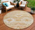 8' Copper Terra Cotta And Ivory Round Southwestern Washable Indoor Outdoor Area Rug