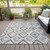 10' X 14' Gray And Ivory Geometric Washable Indoor Outdoor Area Rug Transitional Style - Gray, Ivory Color