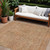 8' X 10' Copper Brown And Beige Geometric Washable Indoor Outdoor Area Rug