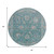 8' Teal Blue And Beige Round Floral Washable Indoor Outdoor Area Rug