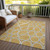 10' X 14' Gold Gray And Ivory Abstract Washable Indoor Outdoor Area Rug - Gold, Gray, Ivory