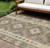 10' X 14' Beige Geometric Washable Indoor Outdoor Area Rug