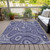 8' X 10' Plum And Ivory Geometric Washable Indoor Outdoor Area Rug