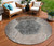 8' Chocolate And Taupe Round Geometric Washable Indoor Outdoor Area Rug