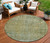 8' Green And Ivory Round Abstract Washable Indoor Outdoor Area Rug - Green, Ivory