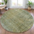 8' Green And Ivory Round Abstract Washable Indoor Outdoor Area Rug - Green, Ivory