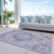 10' X 14' Purple Floral Medallion Washable Indoor Outdoor Area Rug