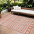 8' X 10' Salmon Beige And Copper Quatrefoil Washable Indoor Outdoor Area Rug