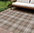 8' X 10' Brown Beige And Gold Plaid Washable Indoor Outdoor Area Rug