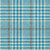 9' X 12' Teal Blue Ivory And Brown Plaid Washable Indoor Outdoor Area Rug