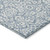 9' X 12' Denim Blue And Ivory Damask Washable Indoor Outdoor Area Rug