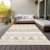9' X 12' Beige Ivory And Taupe Southwestern Washable Indoor Outdoor Area Rug