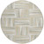 8' Ivory Beige And Gray Round Geometric Washable Indoor Outdoor Area Rug