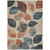 9' X 12' Beige Copper And Denim Blue Floral Washable Indoor Outdoor Area Rug
