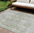 9' X 12' Artichoke Green Oriental Washable Indoor Outdoor Area Rug