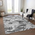 10' X 14' Gray And Charcoal Floral Washable Indoor Outdoor Area Rug Transitional Style - Gray, Charcoal Color