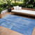 10' X 14' Navy Blue And Ivory Abstract Washable Indoor Outdoor Area Rug Transitional Style - Navy Blue, Ivory Color