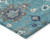 8' Teal Blue Silver And Gray Round Floral Washable Indoor Outdoor Area Rug