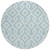 8' Sky Blue And Ivory Round Geometric Washable Indoor Outdoor Area Rug - Sky Blue, Ivory