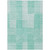 9' X 12' Teal Blue Aqua And Ivory Striped Washable Indoor Outdoor Area Rug