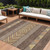 9' X 12' Brown Wheat And Copper Southwestern Washable Indoor Outdoor Area Rug