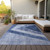 8' X 10' Navy Blue And Denim Blue Geometric Washable Indoor Outdoor Area Rug - Navy Blue, Denim Blue