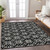 8' X 10' Black And Ivory Floral Washable Indoor Outdoor Area Rug Transitional Style - Black, Ivory Color
