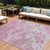 9' X 12' Pink And Ivory Abstract Washable Indoor Outdoor Area Rug - Pink, Ivory