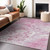 9' X 12' Pink And Ivory Abstract Washable Indoor Outdoor Area Rug - Pink, Ivory