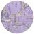 8' Lavender Lilac And Purple Round Geometric Washable Indoor Outdoor Area Rug