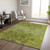 9' X 12' Olive Green And Fern Green Floral Washable Indoor Outdoor Area Rug