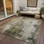 9' X 12' Olive Green And Ivory Abstract Washable Indoor Outdoor Area Rug - Olive Green, Ivory