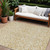 10' X 14' Gold And Beige Damask Washable Indoor Outdoor Area Rug
