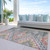 9' X 12' Gray And Terra Cotta Southwestern Washable Indoor Outdoor Area Rug