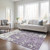 8' X 10' Lavender And Ivory Abstract Washable Indoor Outdoor Area Rug Transitional Style - Lavender, Ivory Color