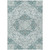 9' X 12' Teal Blue And Ivory Medallion Washable Indoor Outdoor Area Rug - Teal Blue, Ivory