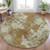 8' Terra Cotta And Beige Round Abstract Washable Indoor Outdoor Area Rug - Terra Cotta, Beige