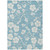8' X 10' Sky Blue And Ivory Floral Washable Indoor Outdoor Area Rug Transitional Style - Sky Blue, Ivory Color