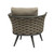 32" Gray And Taupe Woven Aluminum Outdoor Arm Chair with Taupe Cushion