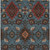 8' X 10' Denim Blue Brick Red And Brown Oriental Washable Indoor Outdoor Area Rug
